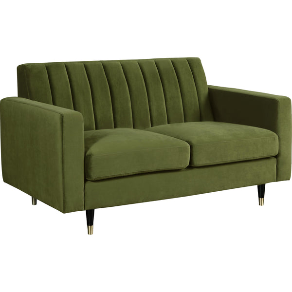 Meridian Lola Stationary Fabric Loveseat 619Olive-L IMAGE 1