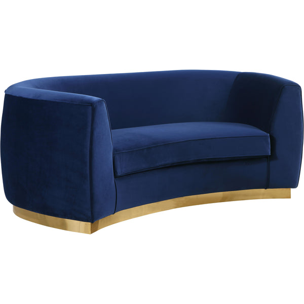 Meridian Julian Stationary Fabric Loveseat 620Navy-L IMAGE 1