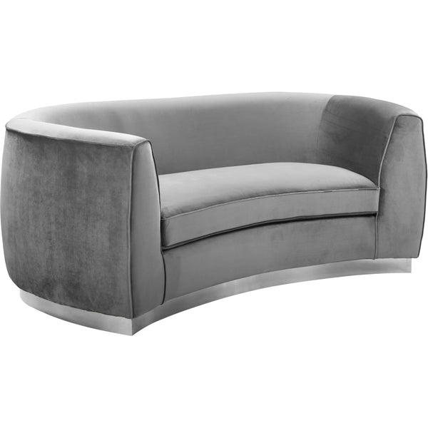 Meridian Julian Stationary Fabric Loveseat 621Grey-L IMAGE 1