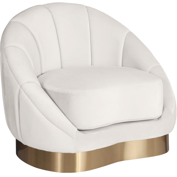 Meridian Shelly Stationary Fabric Chair 623Cream-C IMAGE 1