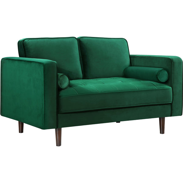 Meridian Emily Stationary Fabric Loveseat 625Green-L IMAGE 1