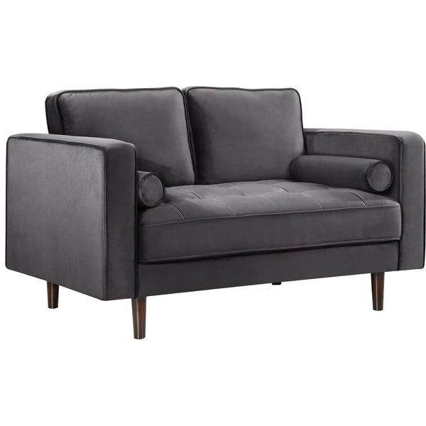 Meridian Emily Stationary Fabric Loveseat 625Grey-L IMAGE 1