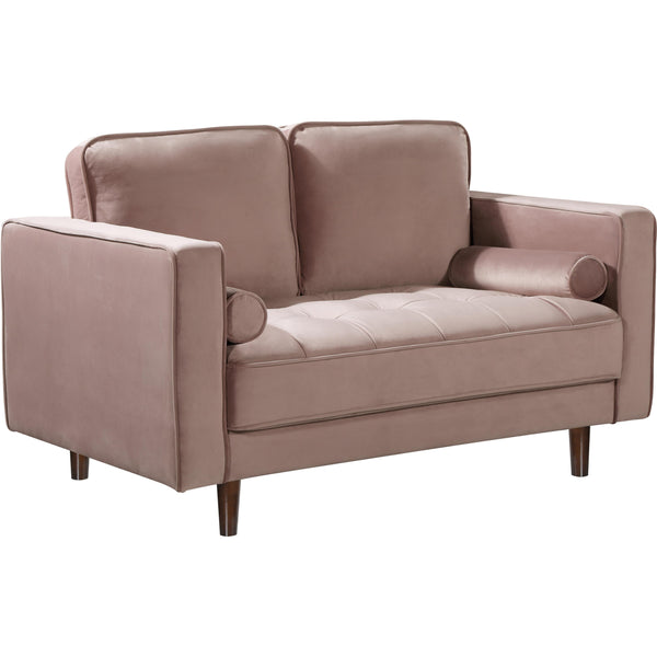 Meridian Emily Stationary Fabric Loveseat 625Pink-L IMAGE 1