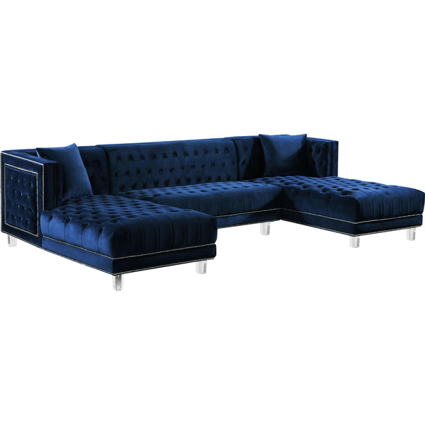 Meridian Moda Fabric 3 pc Sectional 631Navy-Sectional IMAGE 1