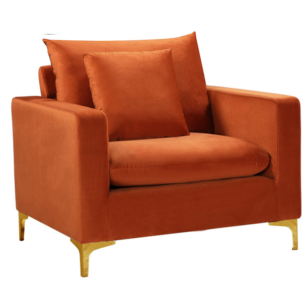 Meridian Naomi Stationary Fabric Chair 633Cognac-C IMAGE 1