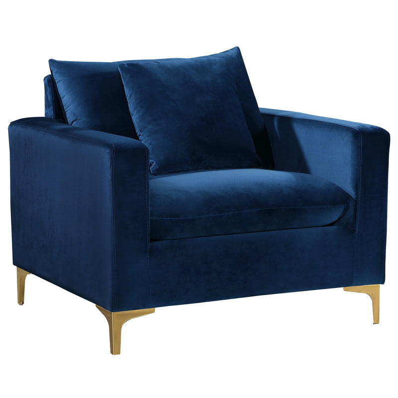 Meridian Naomi Stationary Fabric Chair 633Navy-C IMAGE 1