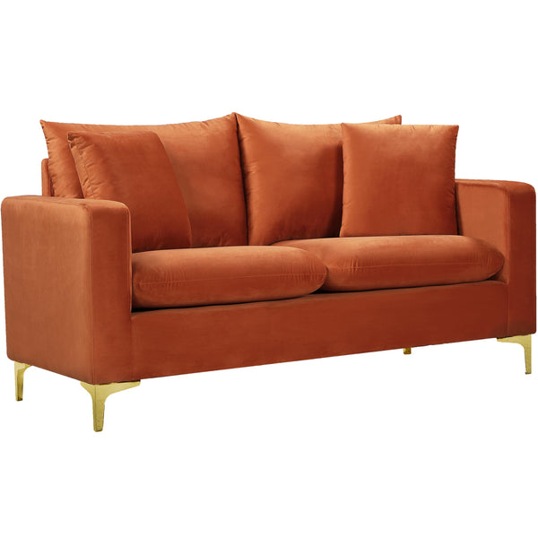 Meridian Naomi Stationary Fabric Loveseat 633Cognac-L IMAGE 1