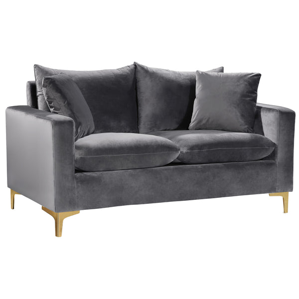 Meridian Naomi Stationary Fabric Loveseat 633Grey-L IMAGE 1