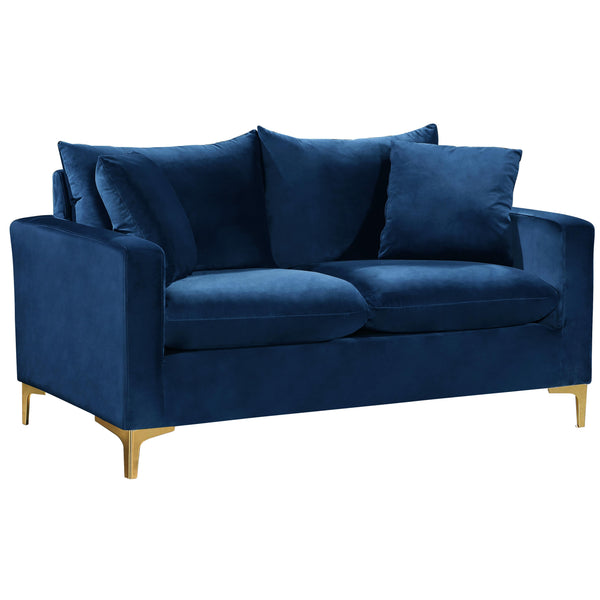 Meridian Naomi Stationary Fabric Loveseat 633Navy-L IMAGE 1