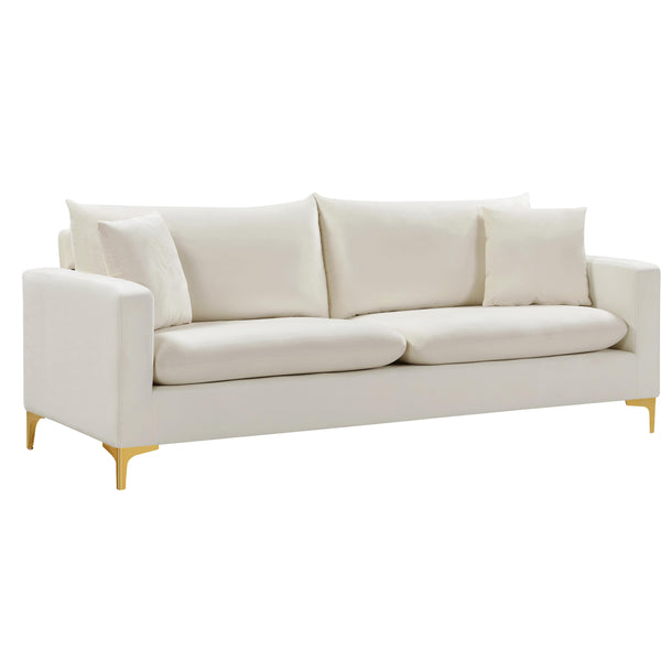 Meridian Naomi Stationary Fabric Sofa 633Cream-S IMAGE 1