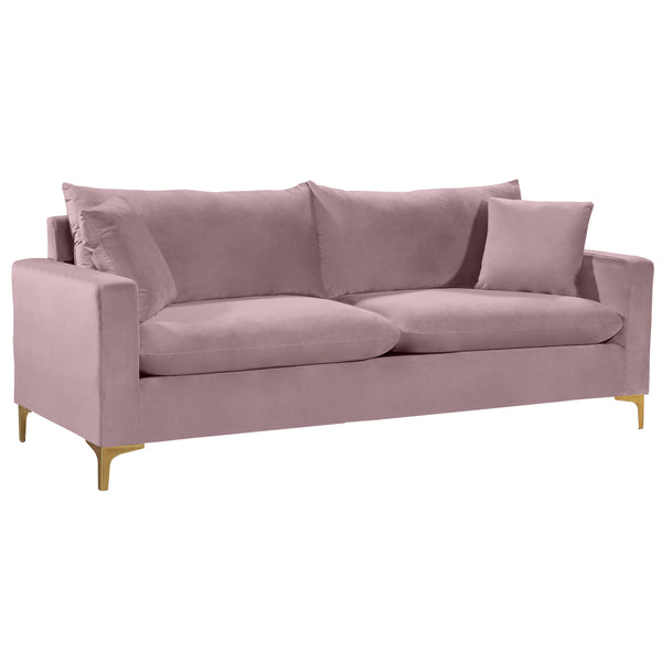 Meridian Naomi Stationary Fabric Sofa 633Pink-S IMAGE 1