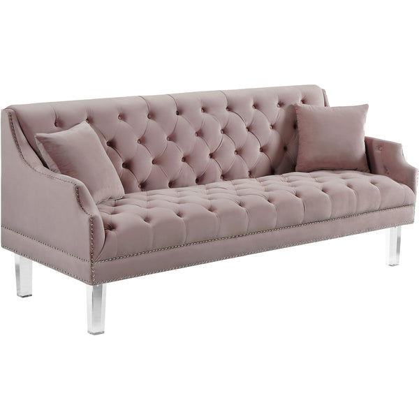 Meridian Roxy Stationary Fabric Sofa 635Pink-S IMAGE 1