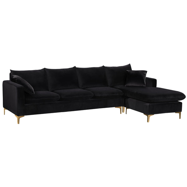 Meridian Naomi Fabric 2 pc Sectional 636Black-Sectional IMAGE 1