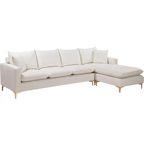 Meridian Naomi Fabric 2 pc Sectional 636Cream-Sectional IMAGE 1