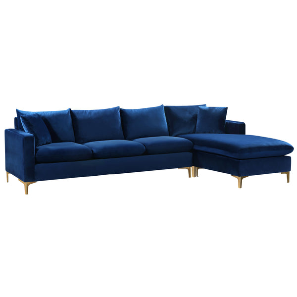 Meridian Naomi Fabric 2 pc Sectional 636Navy-Sectional IMAGE 1