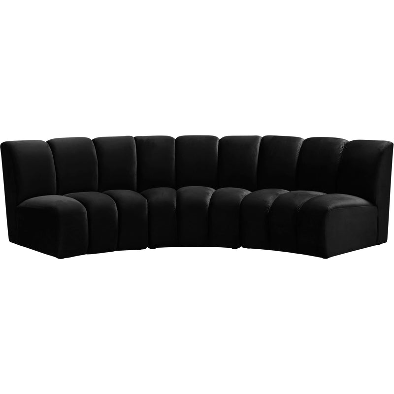 Meridian Infinity Fabric 3 pc Sectional 638Black-3PC IMAGE 1