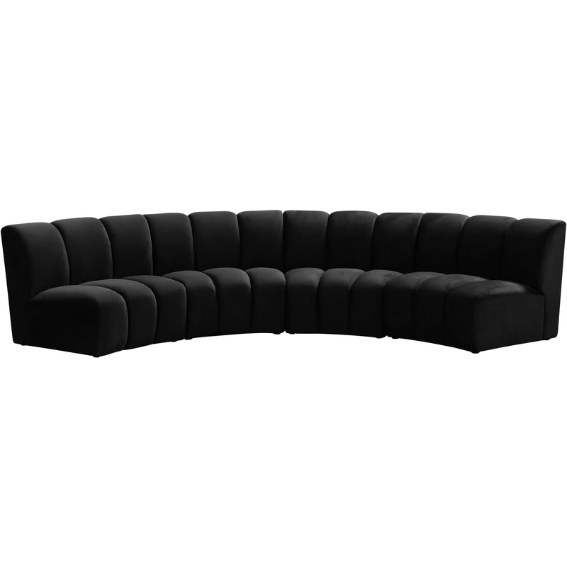 Meridian Infinity Fabric 4 pc Sectional 638Black-4PC IMAGE 1