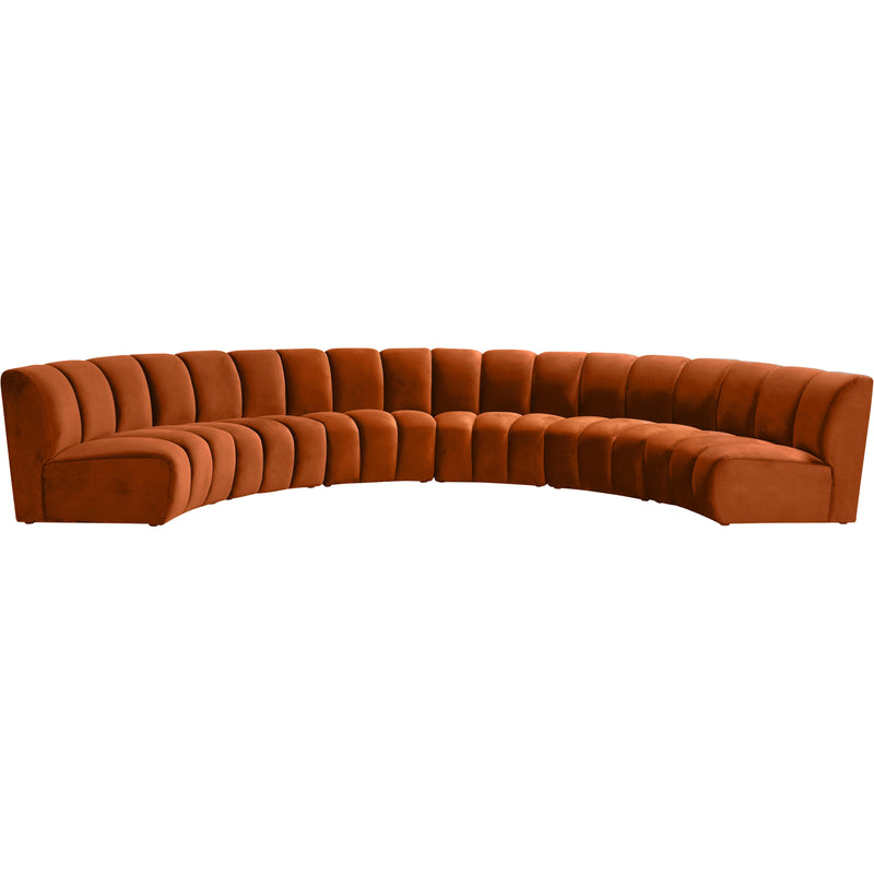 Meridian Infinity Fabric 6 pc Sectional 638Cognac-6PC IMAGE 1