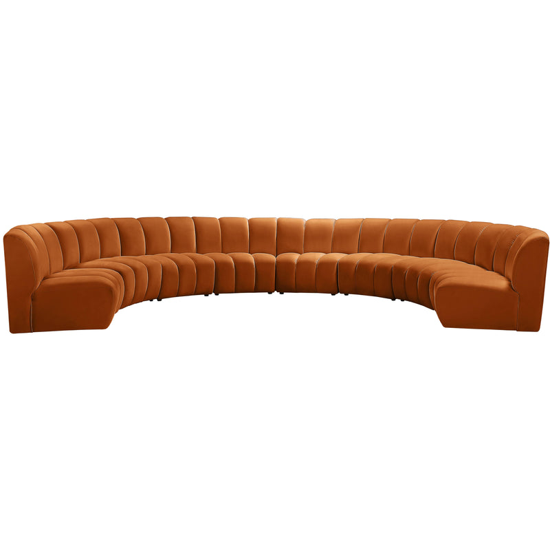 Meridian Infinity Fabric 8 pc Sectional 638Cognac-8PC IMAGE 1