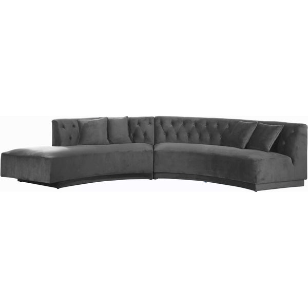 Meridian Kenzi Fabric 2 pc Sectional 641Grey-Sectional IMAGE 1