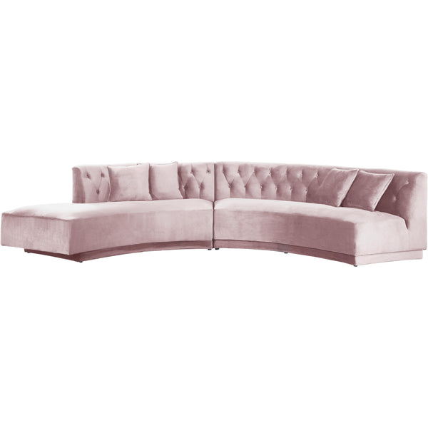 Meridian Kenzi Fabric 2 pc Sectional 641Pink-Sectional IMAGE 1