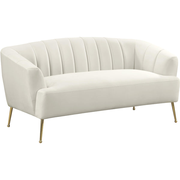 Meridian Tori Stationary Fabric Loveseat 657Cream-L IMAGE 1