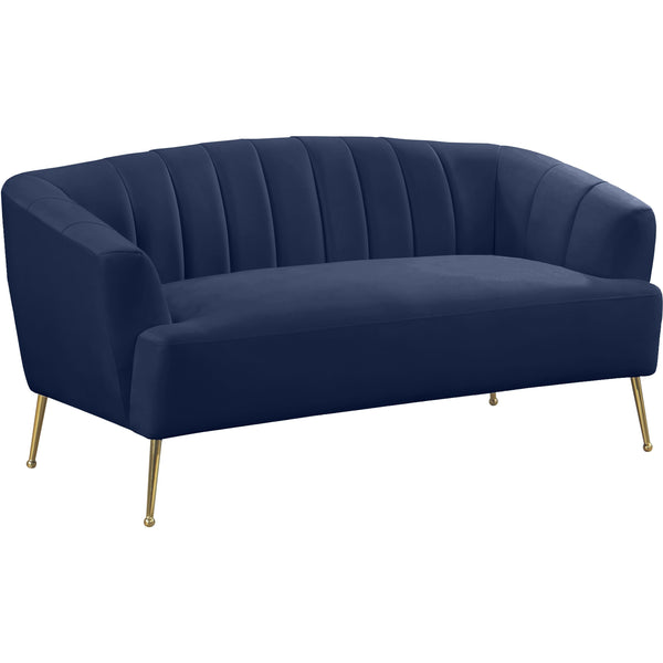 Meridian Tori Stationary Fabric Loveseat 657Navy-L IMAGE 1