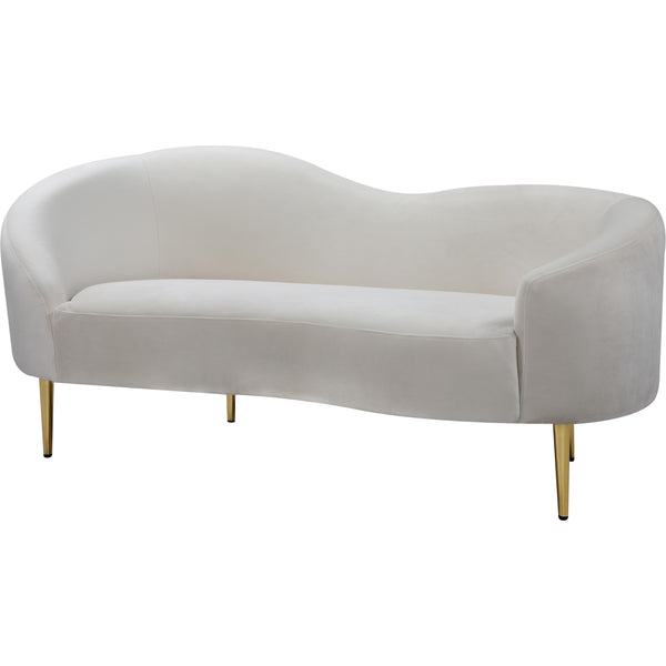 Meridian Ritz Stationary Fabric Loveseat 659Cream-L IMAGE 1