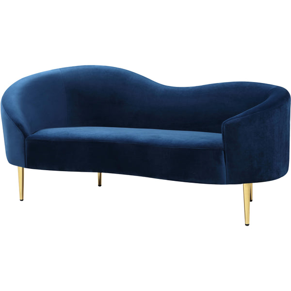 Meridian Ritz Stationary Fabric Loveseat 659Navy-L IMAGE 1