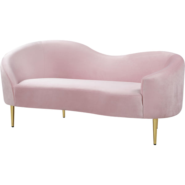 Meridian Ritz Stationary Fabric Loveseat 659Pink-L IMAGE 1