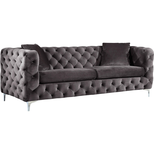 Meridian Scarlett Stationary Fabric Sofa 663Grey-S IMAGE 1