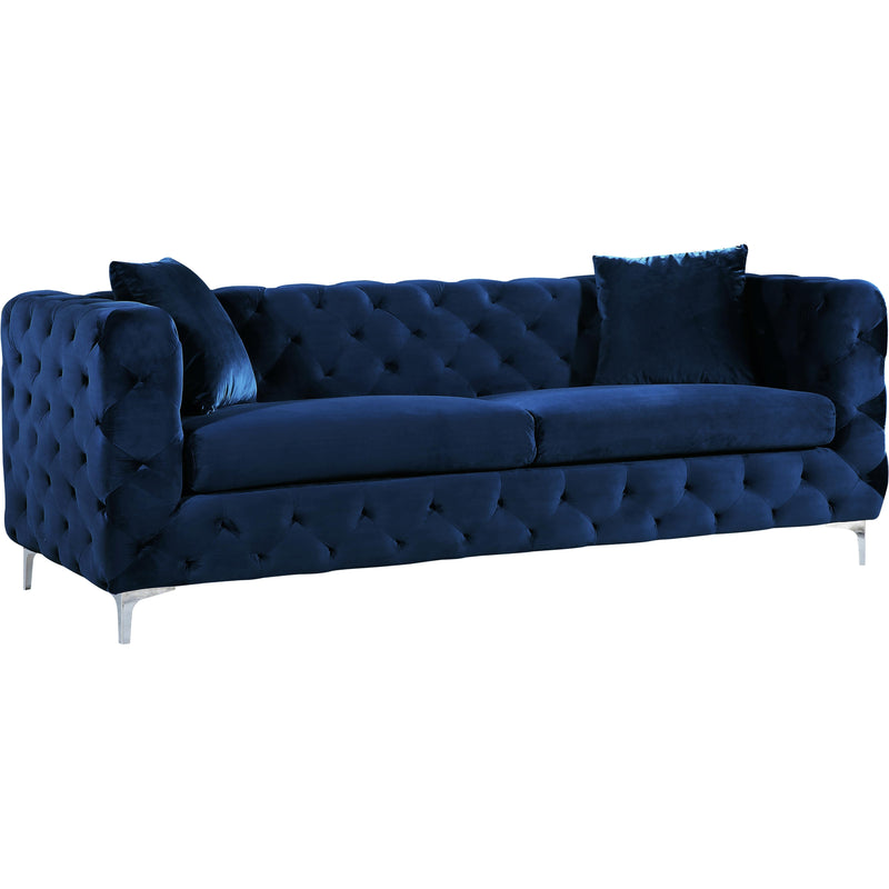 Meridian Scarlett Stationary Fabric Sofa 663Navy-S IMAGE 1