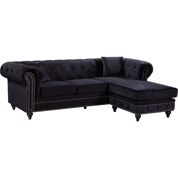 Meridian Sabrina Fabric 2 pc Sectional 667Black-Sectional IMAGE 1