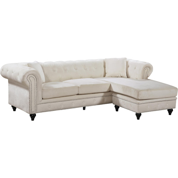 Meridian Sabrina Fabric 2 pc Sectional 667Cream-Sectional IMAGE 1