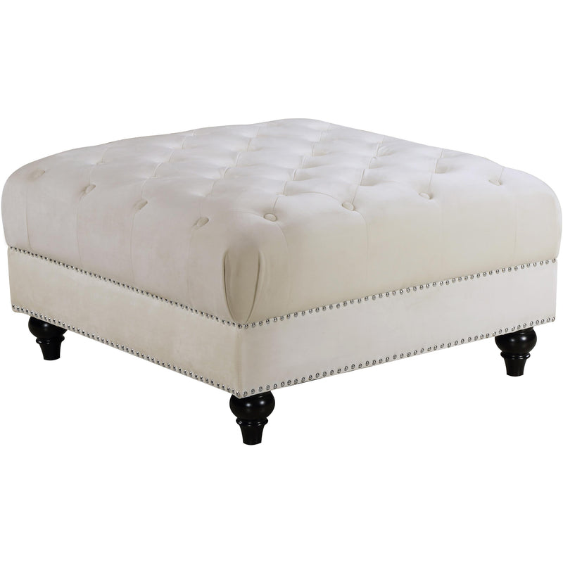 Meridian Sabrina Fabric Ottoman 667Cream-Ott IMAGE 1