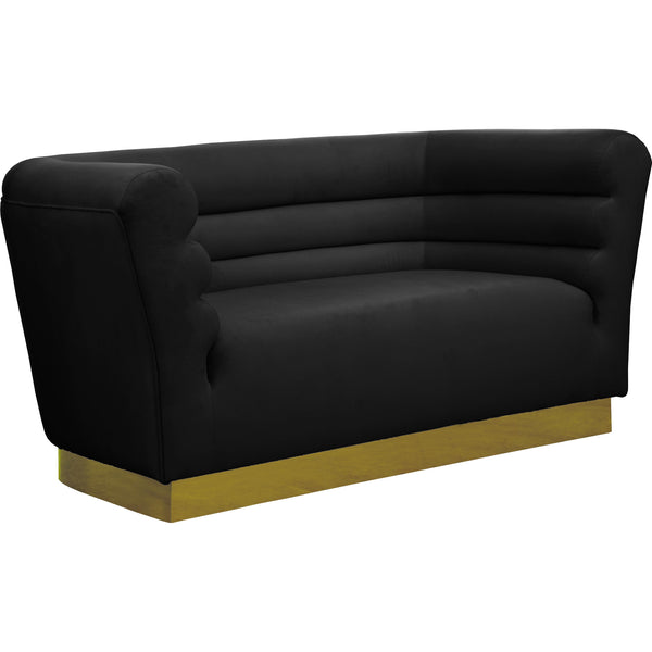 Meridian Bellini Stationary Fabric Loveseat 669Black-L IMAGE 1