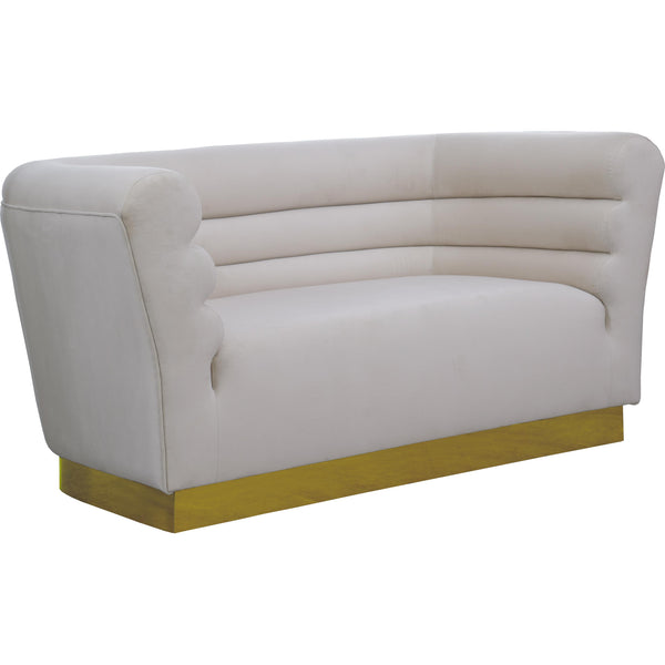 Meridian Bellini Stationary Fabric Loveseat 669Cream-L IMAGE 1