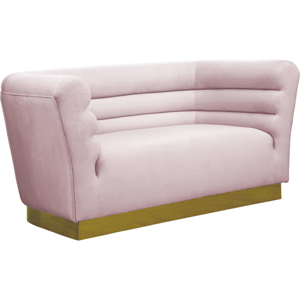 Meridian Bellini Stationary Fabric Loveseat 669Pink-L IMAGE 1