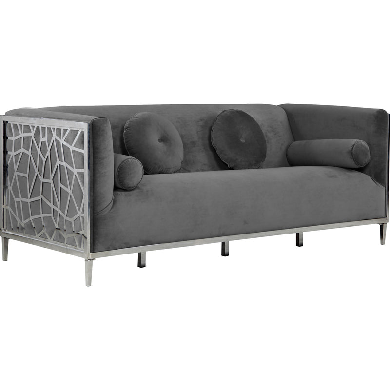 Meridian Opal Stationary Fabric Sofa 672Grey-S IMAGE 1