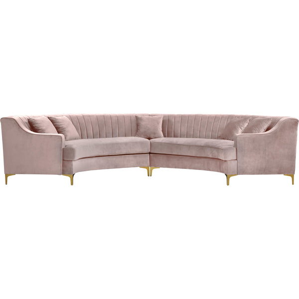 Meridian Jackson Fabric 2 pc Sectional 673Pink-Sectional IMAGE 1