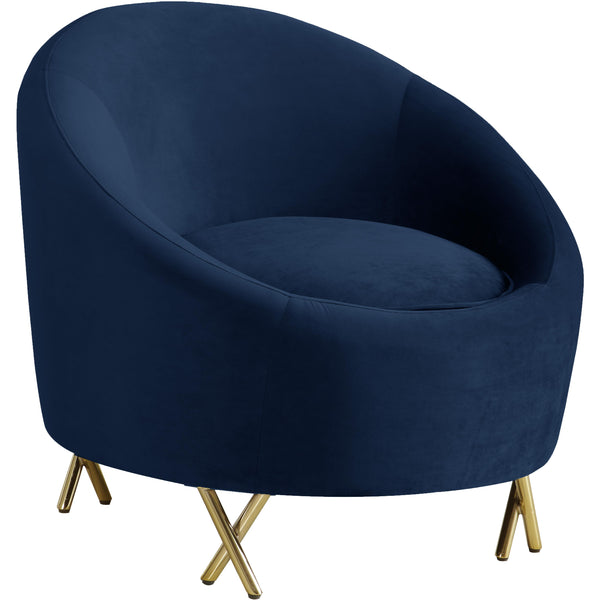 Meridian Serpentine Stationary Fabric Chair 679Navy-C IMAGE 1