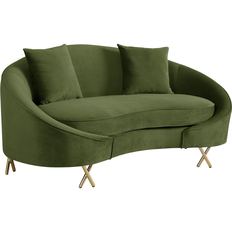 Meridian Serpentine Stationary Fabric Loveseat 679Olive-L IMAGE 1