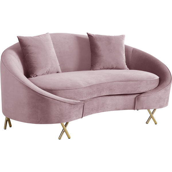 Meridian Serpentine Stationary Fabric Loveseat 679Pink-L IMAGE 1