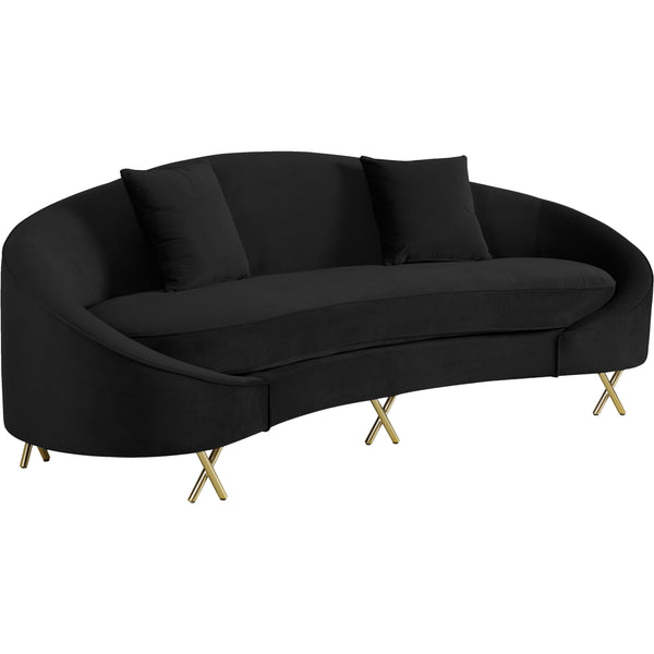 Meridian Serpentine Stationary Fabric Sofa 679Black-S IMAGE 1