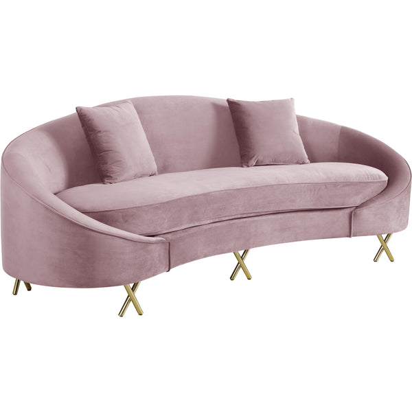 Meridian Serpentine Stationary Fabric Sofa 679Pink-S IMAGE 1