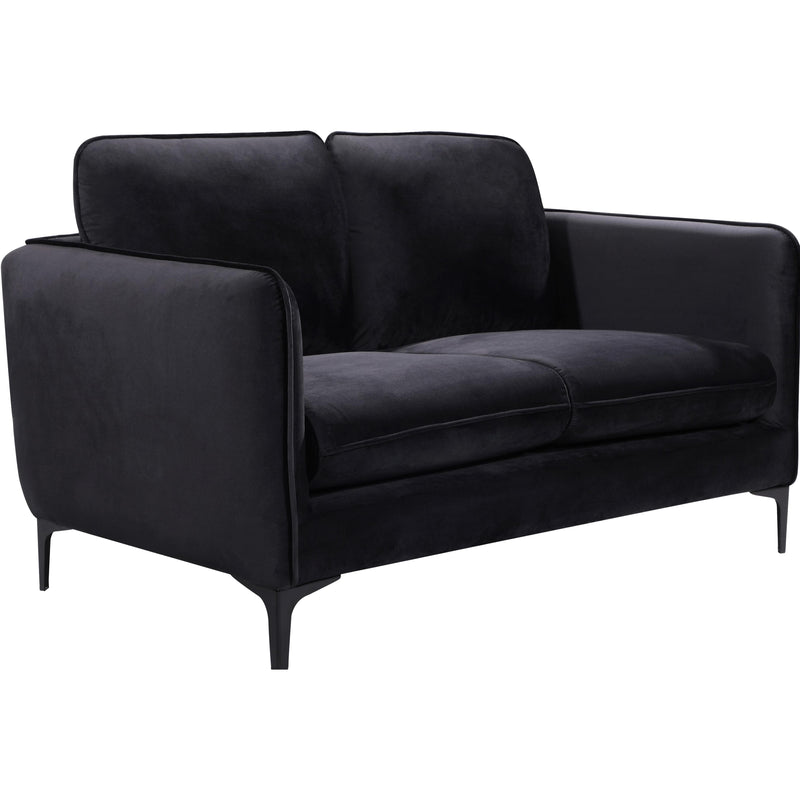 Meridian Poppy Stationary Fabric Loveseat 690Black-L IMAGE 1