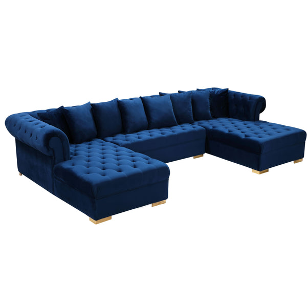 Meridian Presley Fabric 3 pc Sectional 698Navy-Sectional IMAGE 1