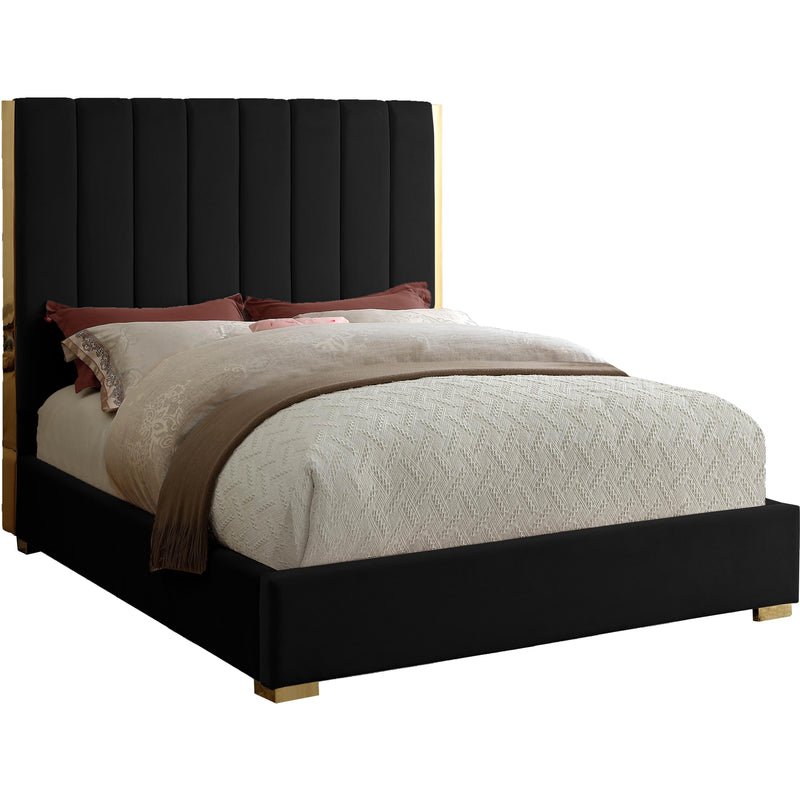 Meridian Becca Full Upholstered Platform Bed BeccaBlack-F IMAGE 1