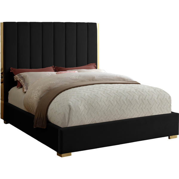 Meridian Becca Queen Upholstered Platform Bed BeccaBlack-Q IMAGE 1