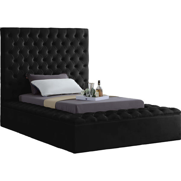 Meridian Bliss Twin Upholstered Platform Bed with Storage BlissBlack-T IMAGE 1